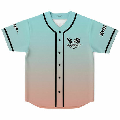 Seven Lions Teal Peach Diamond Rave Baseball Jersey