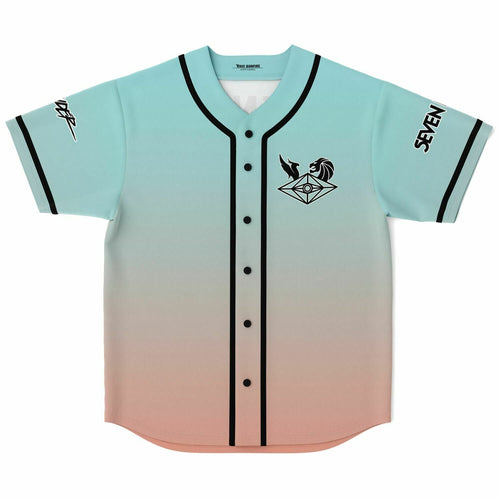 Seven Lions Teal Peach Diamond Rave Baseball Jersey