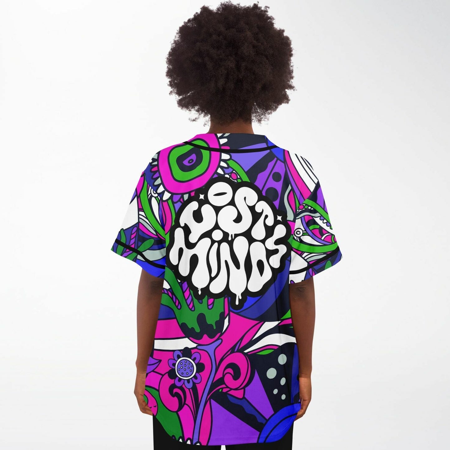 Lost Minds Hot Pink Psychedelic Swirling Rave Baseball Jersey
