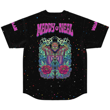 Maddy O’Neal Black Galaxy Psychedelic Butterfly Rave Baseball Jersey