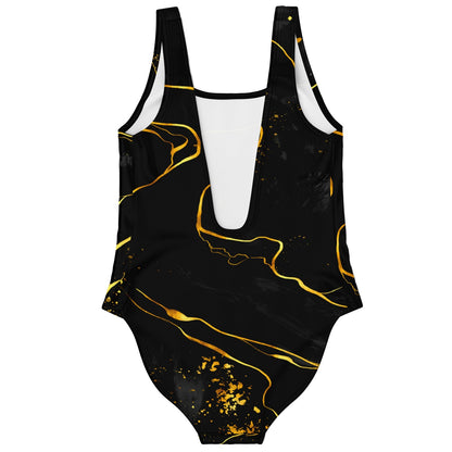 Black Gold Marble Rave Swimsuit