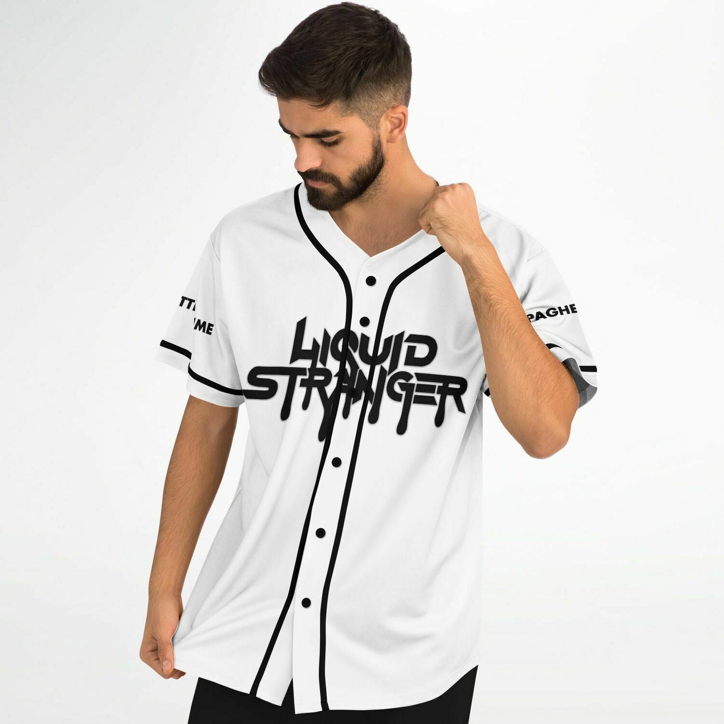 Liquid Stranger White ‘Liquid Stranger’ Rave Baseball Jersey