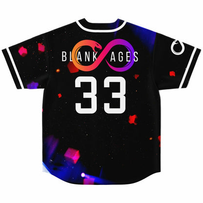 Blank Ages Black Cosmic Dark Starfield Rave Baseball Jersey