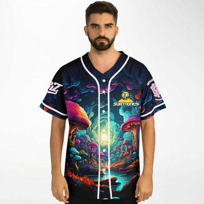 Subtronics Deep Navy Psychedelic Glowing Rave Baseball Jersey