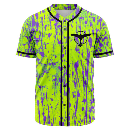 Tiesto Neon Green Paint Splatter Rave Baseball Jersey