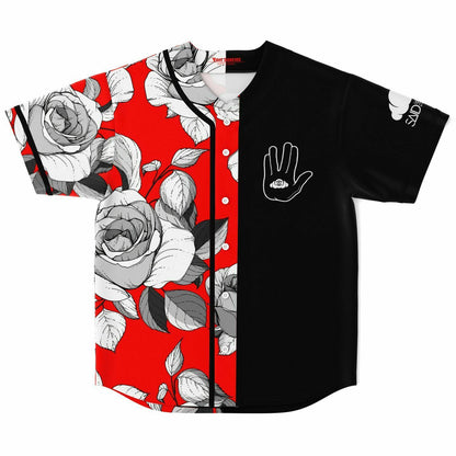 Rezz Red Split Grayscale Rave Baseball Jersey