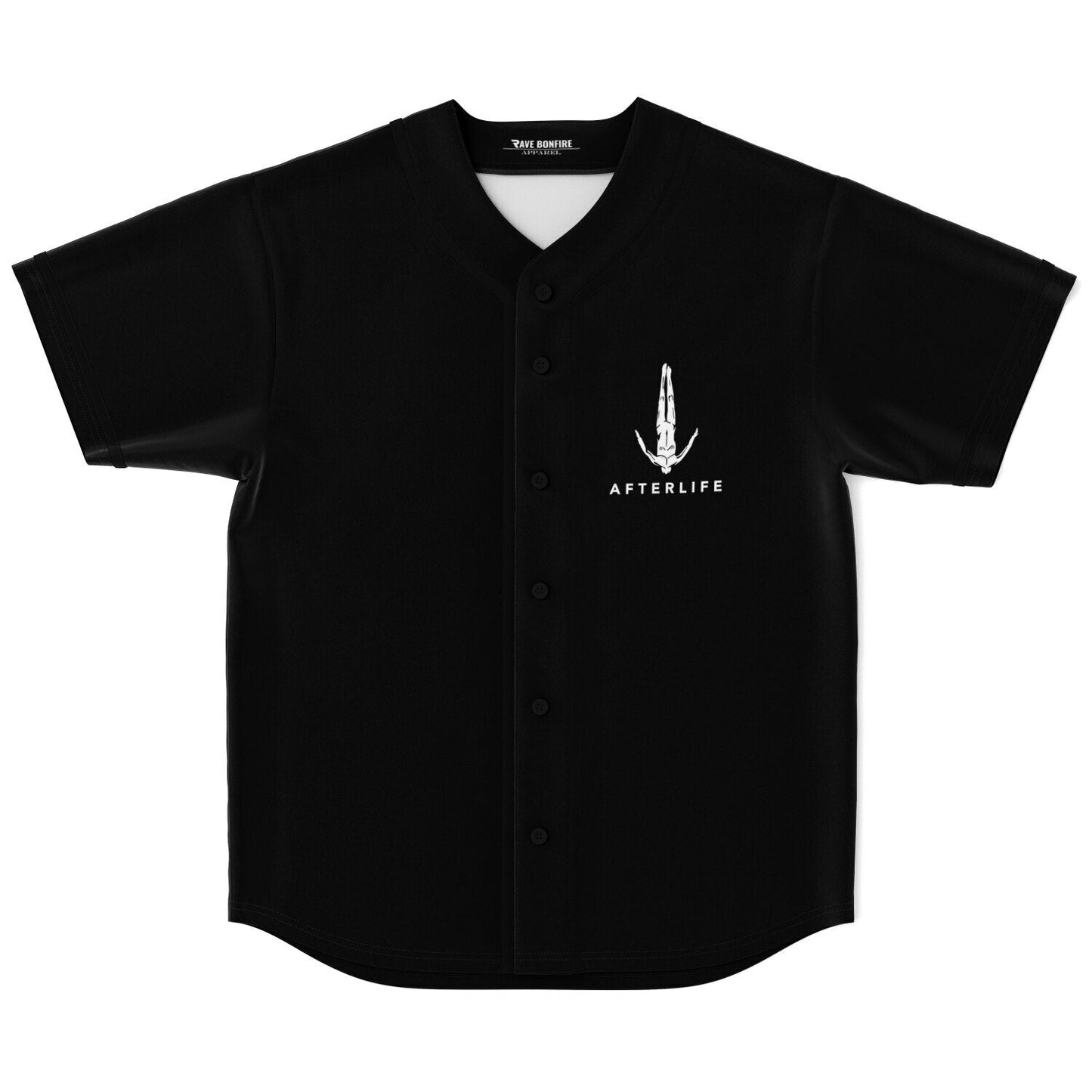 Afterlife Black Downward Diving Rave Baseball Jersey