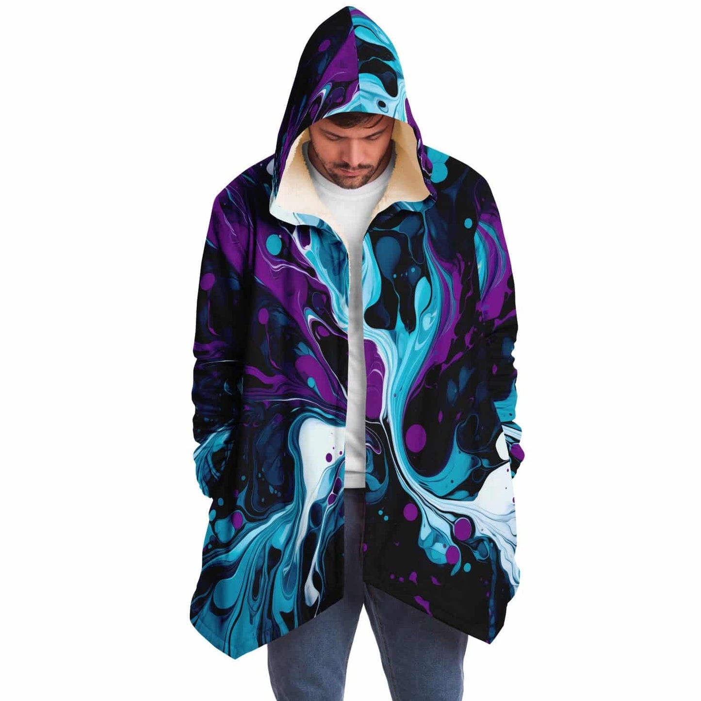 Purple Marbled Fluid Rave Cloak
