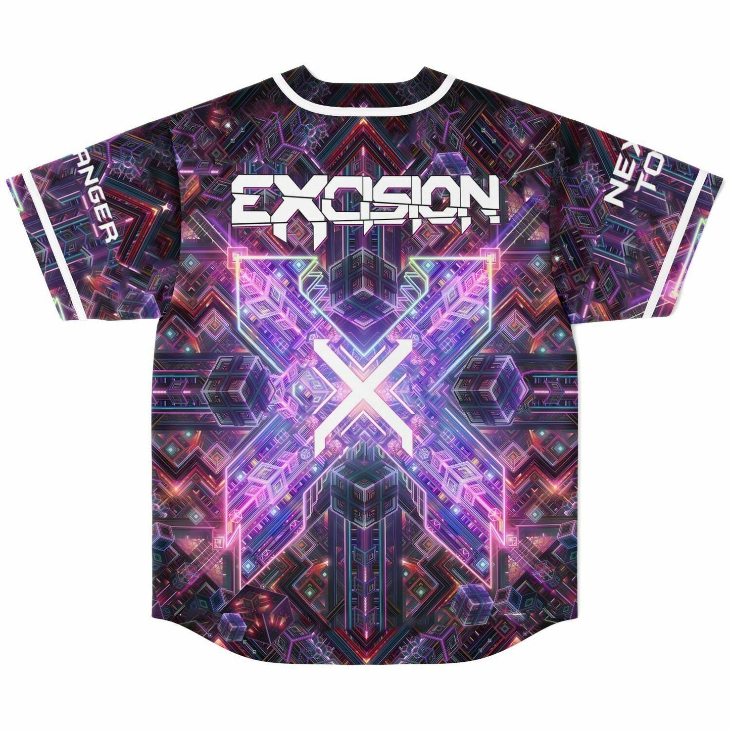 Excision Purple Cyber Kaleidoscope Rave Baseball Jersey