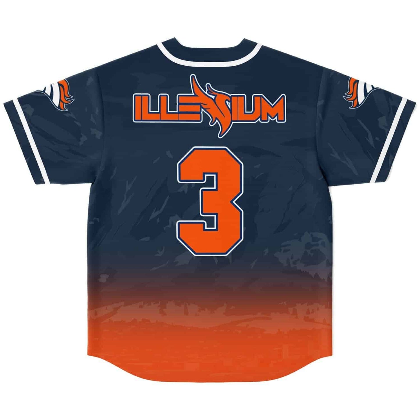 Illenium Navy Blue Mountain Range Rave Baseball Jersey