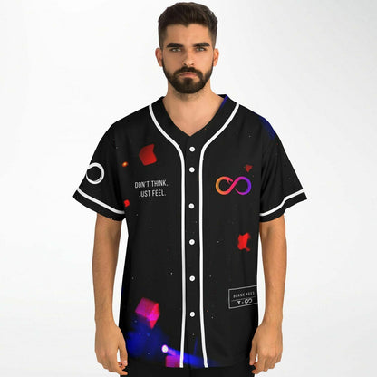 Blank Ages Black Cosmic Dark Starfield Rave Baseball Jersey