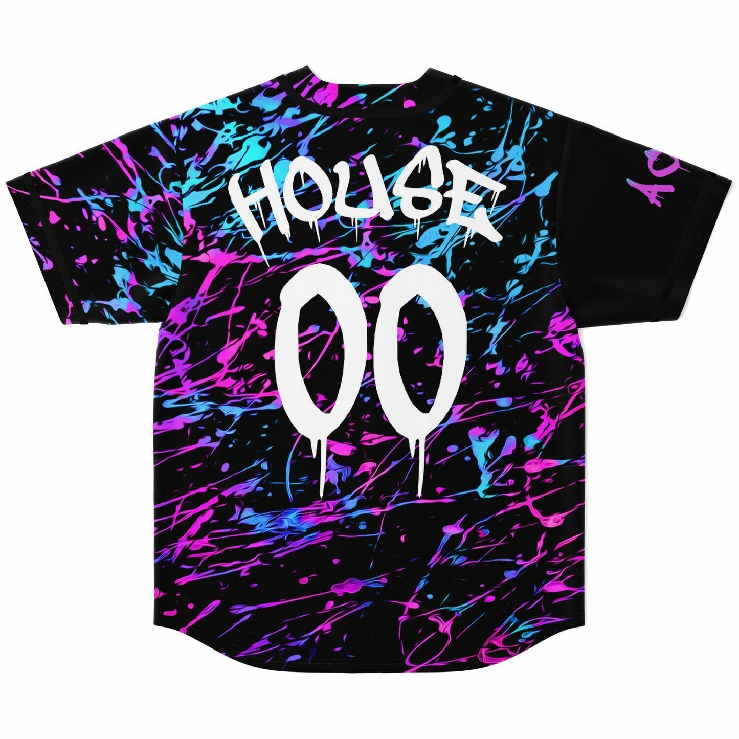 Black Splatter Rave Baseball Jersey