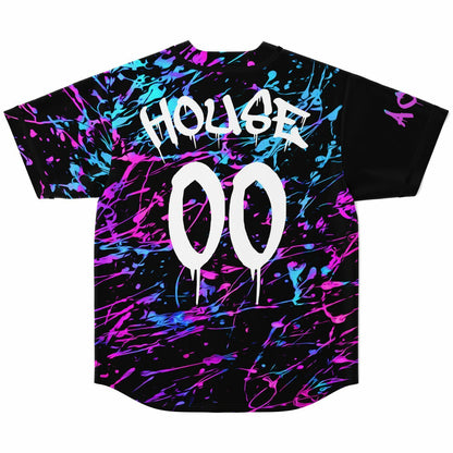 Black Splatter Rave Baseball Jersey