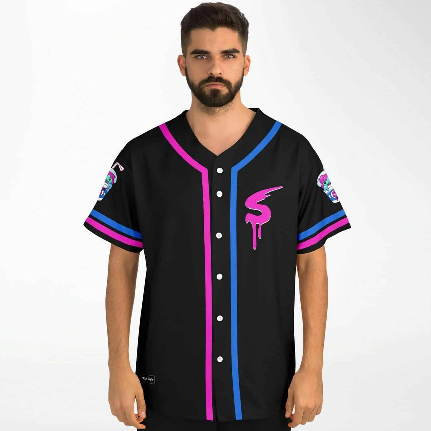 Slushii Black Dripping Paint Rave Baseball Jersey