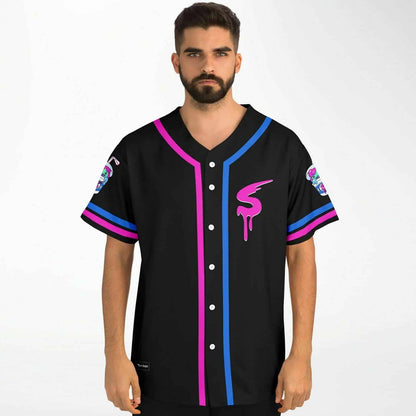 Slushii Black Dripping Paint Rave Baseball Jersey