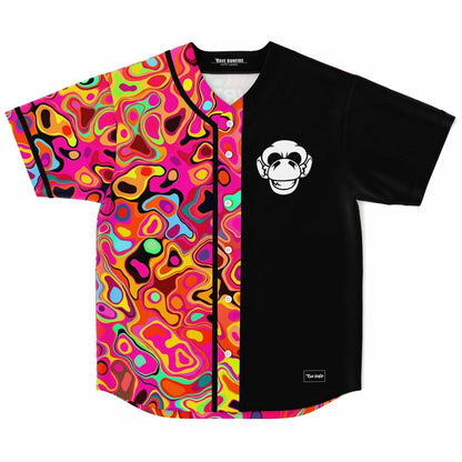 Dirt Monkey Hot Pink Liquid Marbled Rave Baseball Jersey