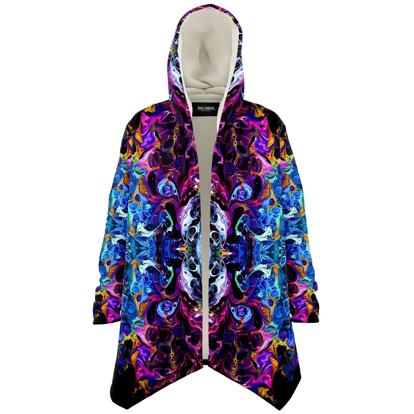 Deep Blue Symmetrical Fluid Rave Cloak