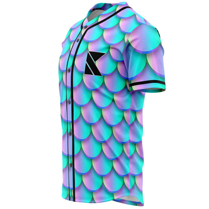 Kaskade Iridescent Teal Mermaid Rave Baseball Jersey