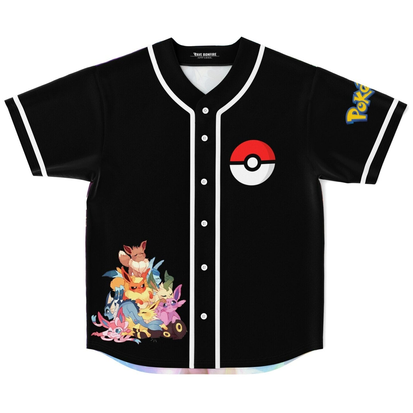 Black Group Eevee Rave Baseball Jersey