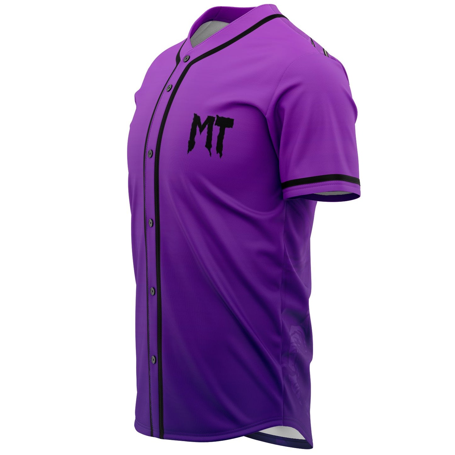 Midnight Tyrannausaurus Purple Horned T Rave Baseball Jersey