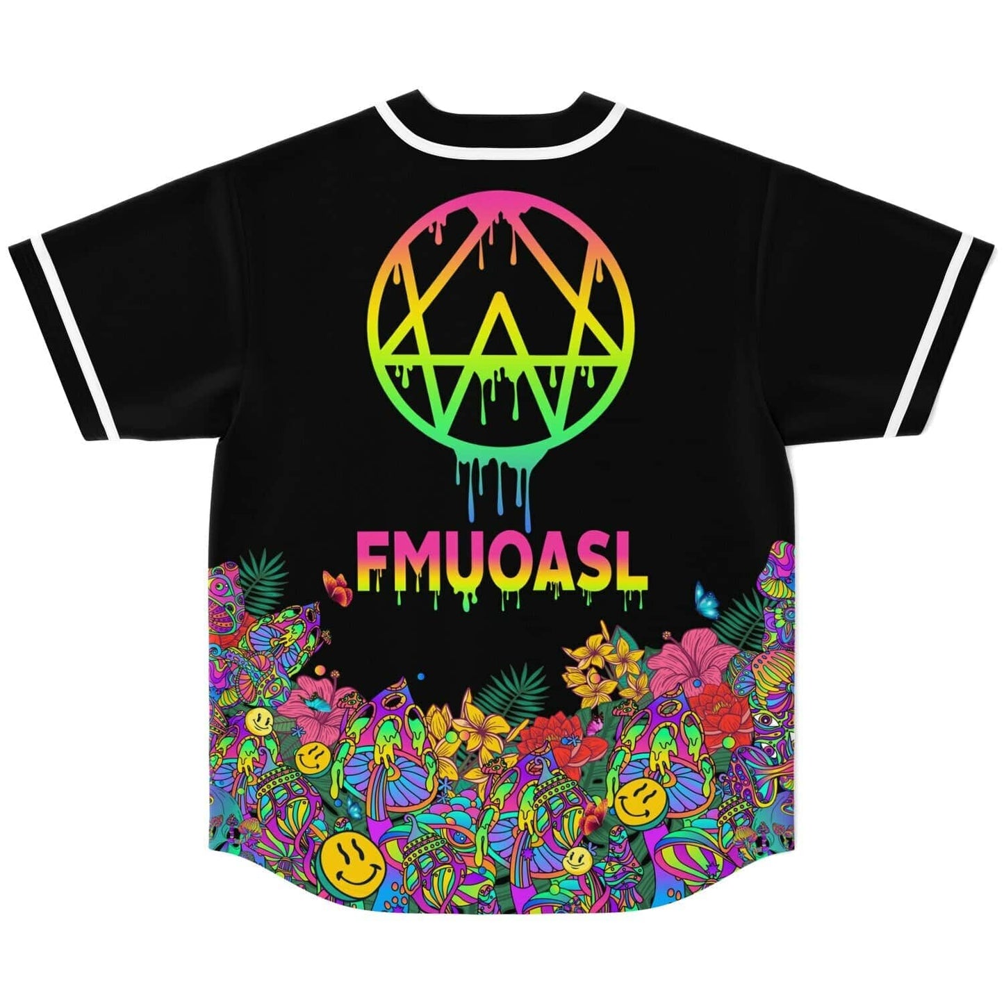 OWSLA Black Dripping Pentagon Rave Baseball Jersey