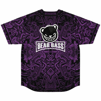 Bear Bass Purple Black Dense Symmetrical Rave Baseball Jersey