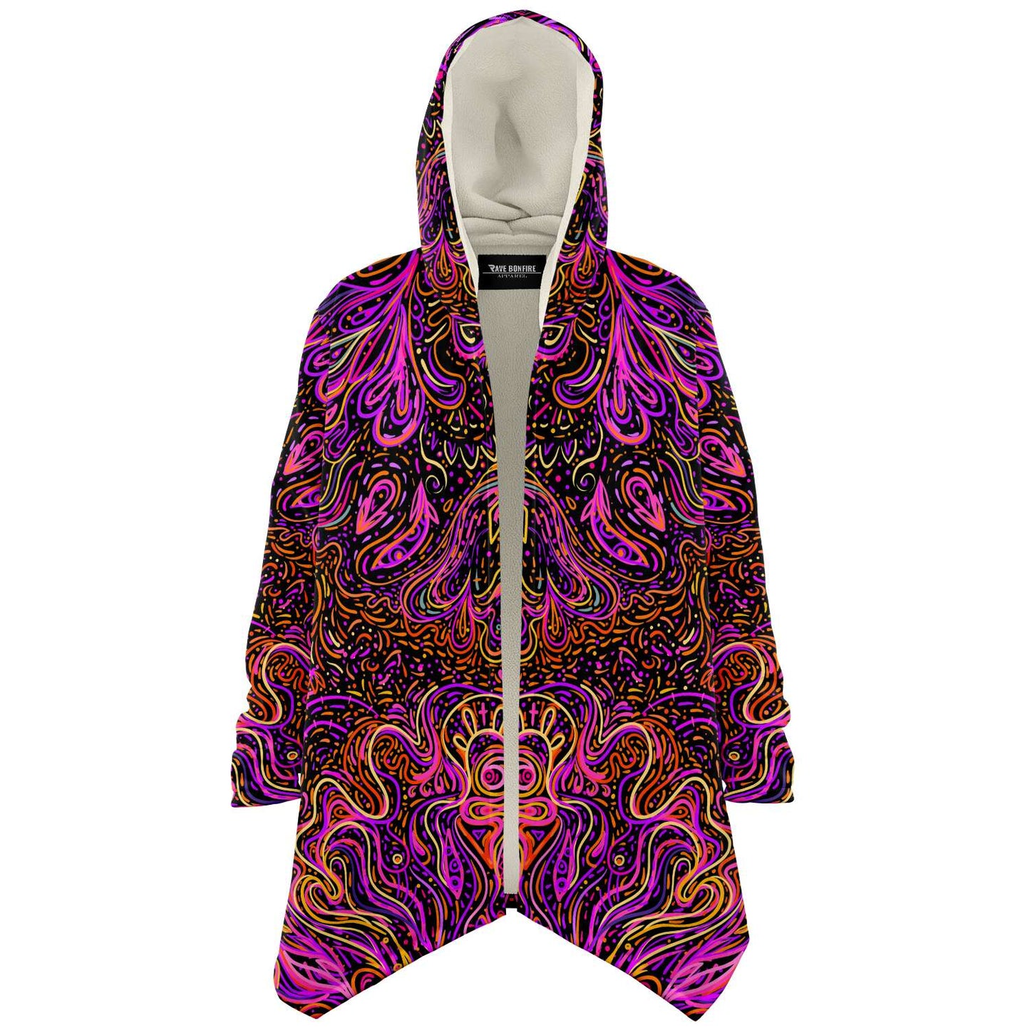 Black Symmetrical Psychedelic Rave Cloak