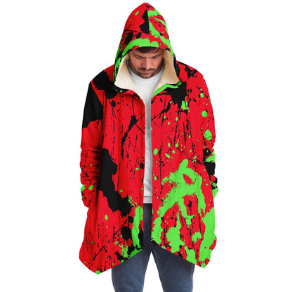Bright Red Abstract Paint Rave Cloak