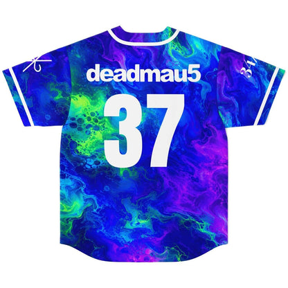 deadmau5 Blue Fluid Paint Rave Baseball Jersey