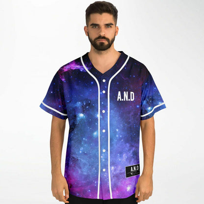 Purple Starry Galaxy Rave Baseball Jersey