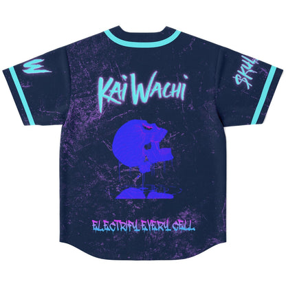 Kai Wachi Dark Navy Grunge Rave Baseball Jersey