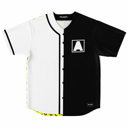 Split Black Panel Block Rave Baseball Jersey