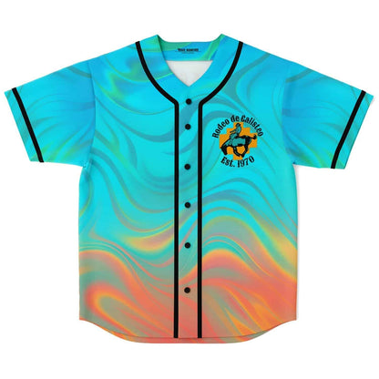 Rodeo de Galisteo Turquoise Teal Cowboy Riding Rave Baseball Jersey