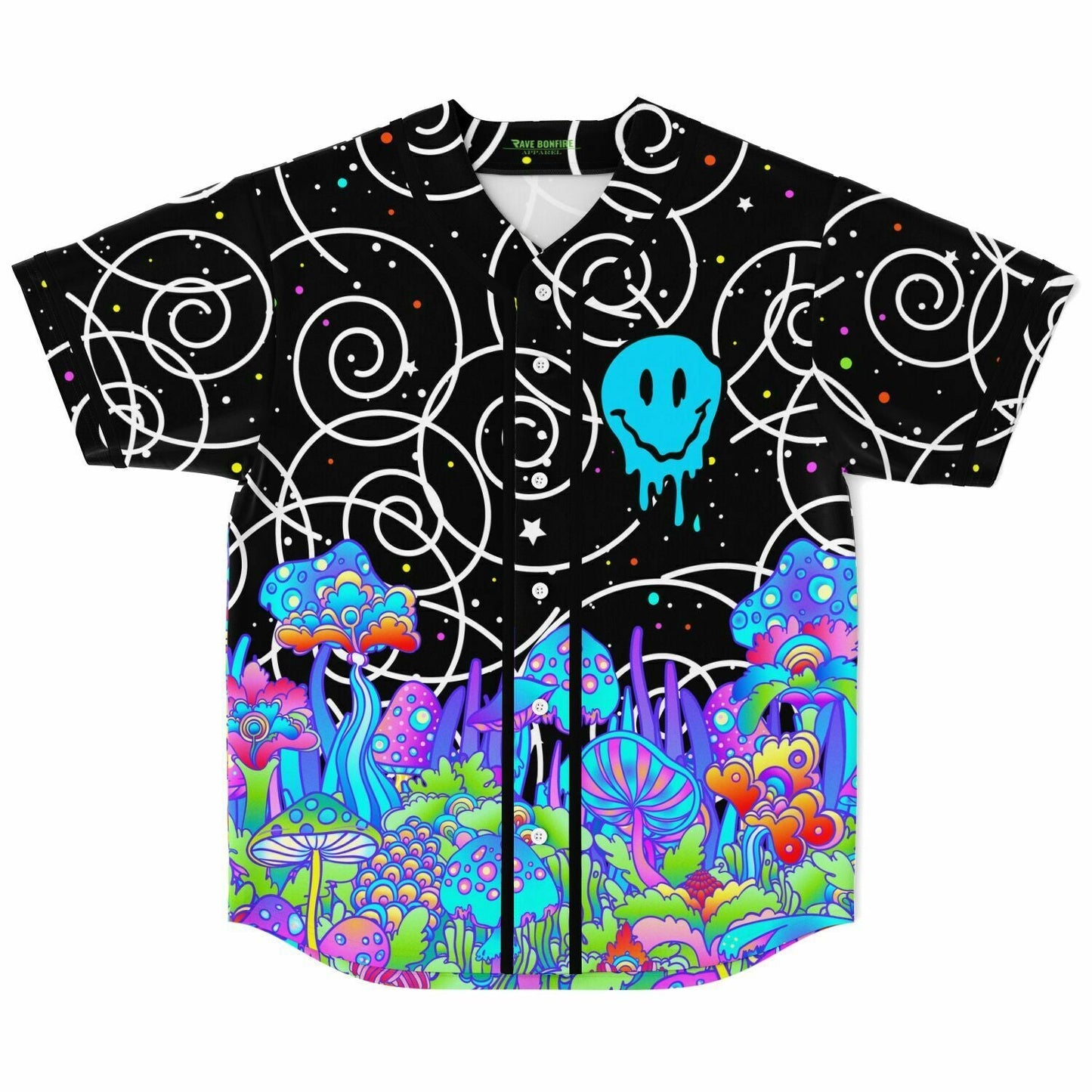 Black Psychedelic Galaxy Rave Baseball Jersey