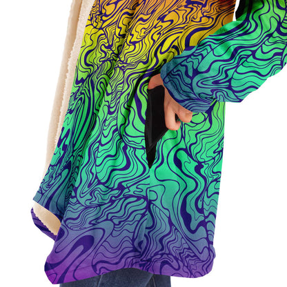 Full Rainbow Trippy Liquid Rave Cloak