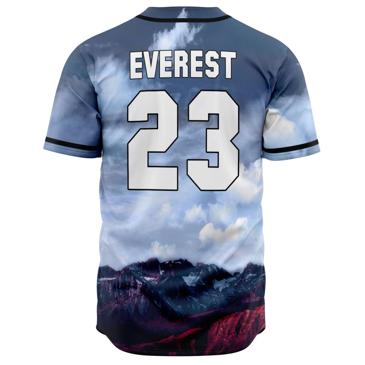 Blue Grey Photographic Mountain Rave Baseball Jersey