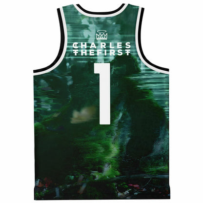 CharlesTheFirst Dark Green Misty Pine Rave Basketball Jersey