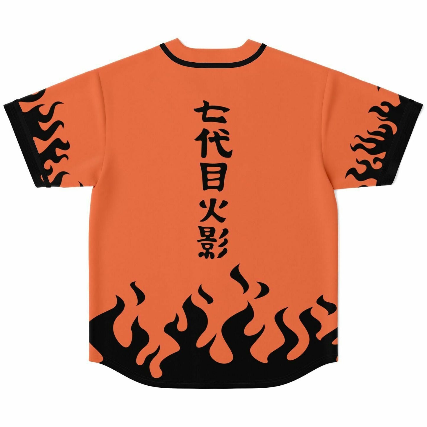 Orange Black Flame Rave Baseball Jersey