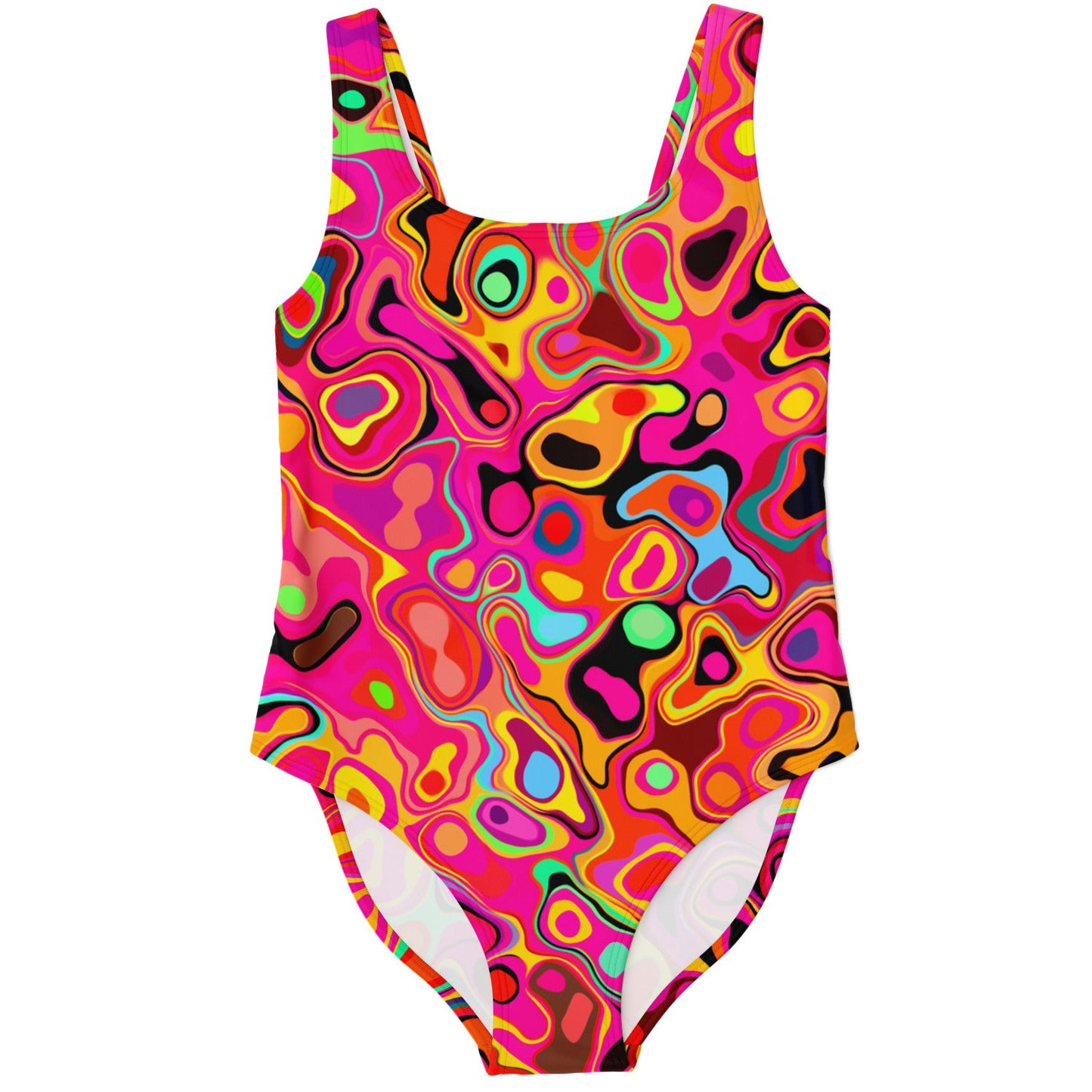 Hot Pink Abstract Psychedelic Rave Swimsuit