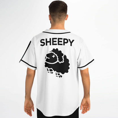 White Black Cartoon Sheep Rave Baseball Jersey