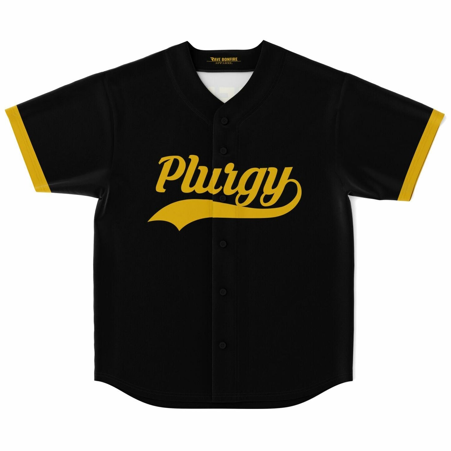 Black Varsity Script Rave Baseball Jersey
