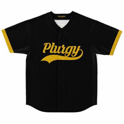 Black Varsity Script Rave Baseball Jersey