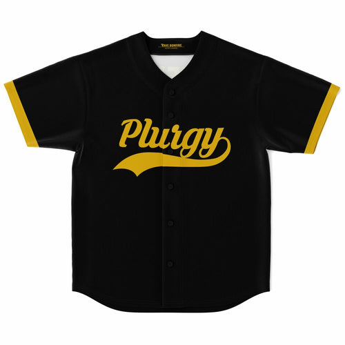 Black Varsity Script Rave Baseball Jersey