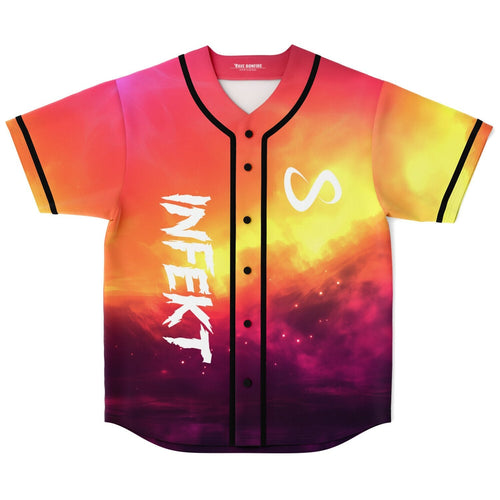 INFEKT Vivid Orange Fiery Cloudy Rave Baseball Jersey