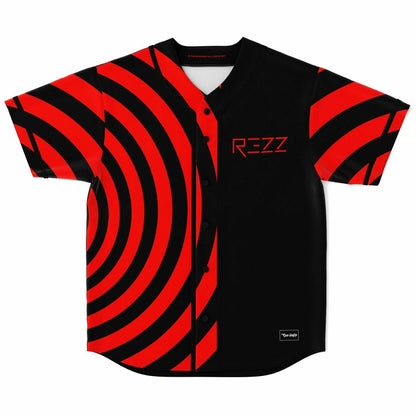 Rezz Black Red Hypnotic Concentric Rave Baseball Jersey