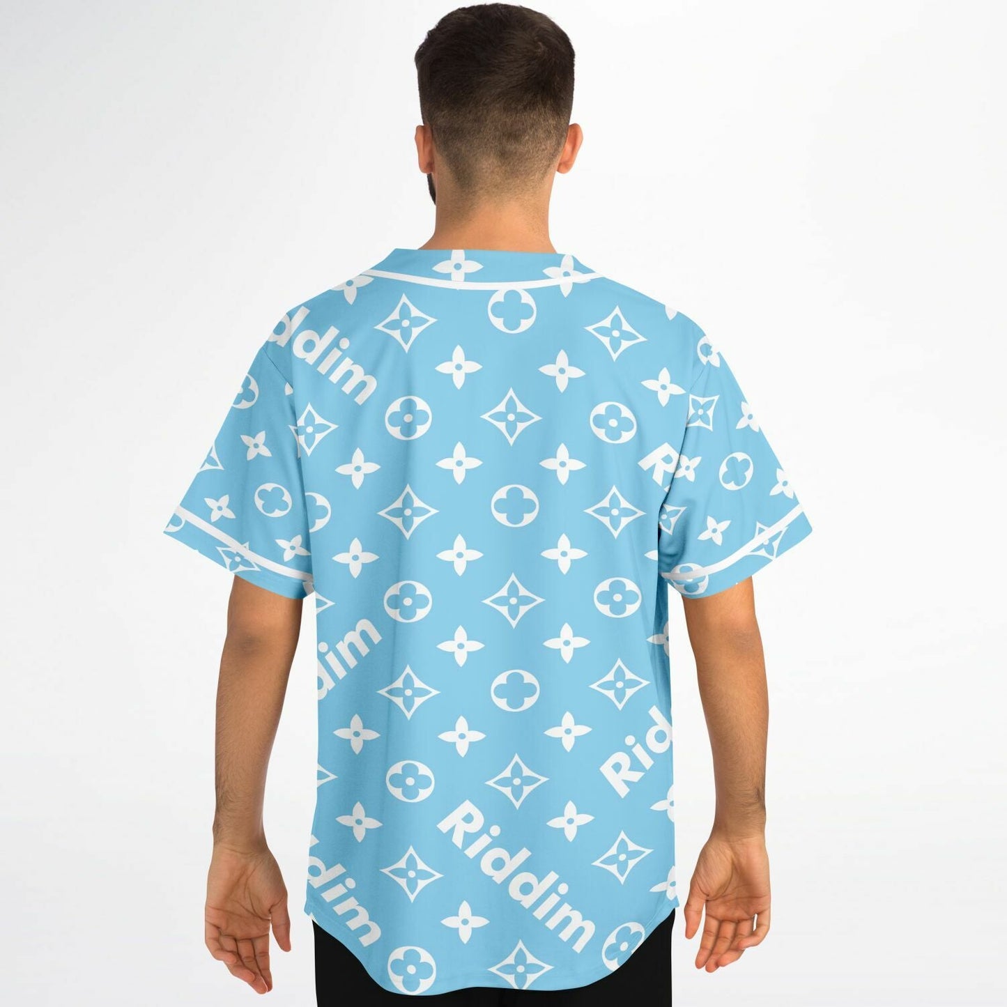 Light Sky Luxury Monogram Rave Baseball Jersey