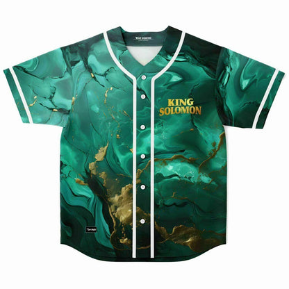King Solomon Emerald Green Gold Liquid Rave Baseball Jersey