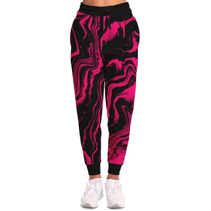 Hot Pink Liquid Marble Rave Joggers