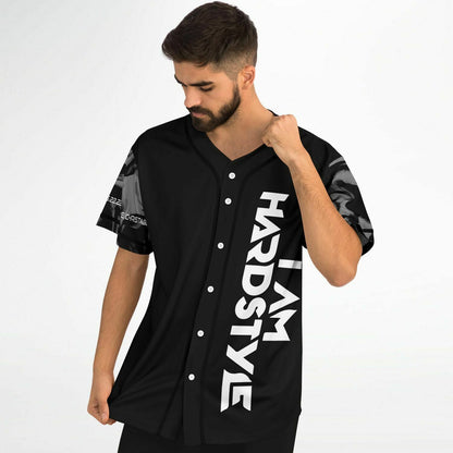 I Am Hardstyle Black Bold Vertical Rave Baseball Jersey