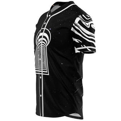 G Jones Black White Hypnotic Keyhole Rave Baseball Jersey